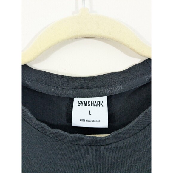 Gymshark Crest T-Shirt Men’s Large Short Sleeve Crew Neck Black 100% Cotton Tee - Picture 2 of 8